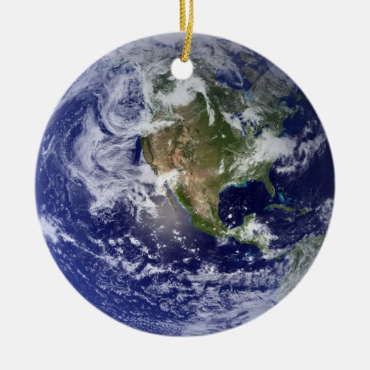 Aarde: Allebei Oost West Hemispheres Ornament (Voorkant)