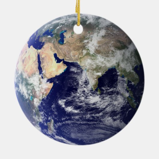 Aarde: Allebei Oost West Hemispheres Ornament (Achterkant)