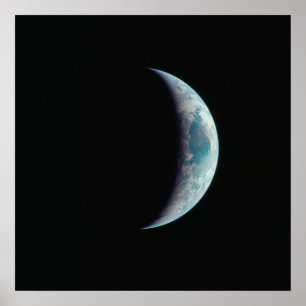 Aarde als bekeken door Apollo 11 Poster