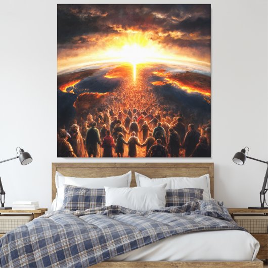 *~* Aarde AP70 Wereld Licht Celestial Kosmisch Canvas Afdruk (Insitu (Slaapkamer))