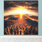 *~* Aarde AP70 Wereld Licht Celestial Kosmisch Canvas Afdruk (Insitu (Houten vloer))