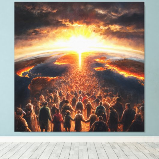 *~* Aarde AP70 Wereld Licht Celestial Kosmisch Canvas Afdruk (Insitu (Houten vloer))