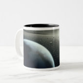 Aarde, Asteroïde Belt en Star Tweekleurige Koffiemok (Voorkant links)