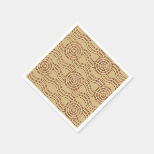Aarde Australisch Dreamtime River Patroon Servet (Hoek)