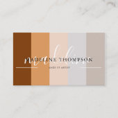 Aarde Beige Grijs Bruin Kalligrafie Script QR code Visitekaartje (Voorkant)