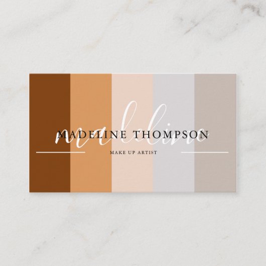 Aarde Beige Grijs Bruin Kalligrafie Script QR code Visitekaartje (Voorkant)