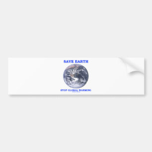Aarde besparen door wereldwijd opwarmen (blauwe ma bumpersticker