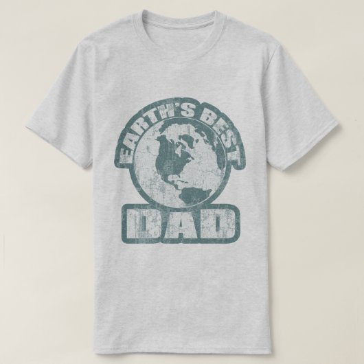 Aarde beste pap blauw t-shirt (Design voorkant)