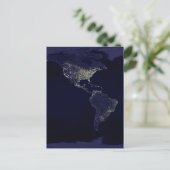 Aarde bij nacht briefkaart (Staand voorkant)