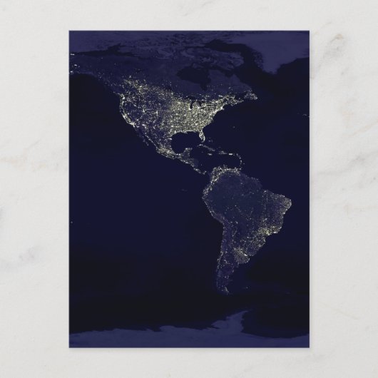 Aarde bij nacht briefkaart (Voorkant)