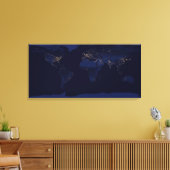 Aarde bij nacht canvas afdruk (Insitu (Woonkamer))