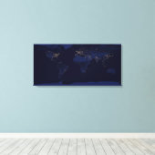 Aarde bij nacht canvas afdruk (Insitu (Houten vloer))