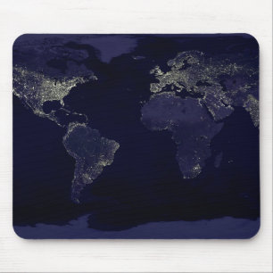 Aarde bij nacht muismat