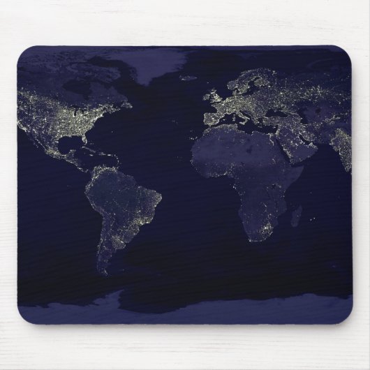 Aarde bij nacht muismat (Voorkant)