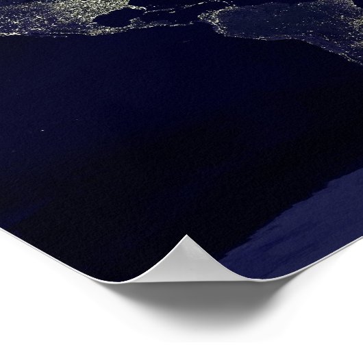 Aarde bij nacht poster (Hoek)