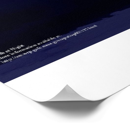 Aarde bij nacht poster (Hoek)