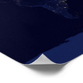 Aarde bij nacht vanuit de ruimte poster (Hoek)