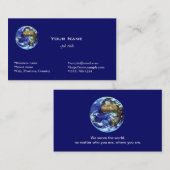 Aarde, blauw, wereldwijd visitekaartje. visitekaartje (Voorkant / Achterkant)