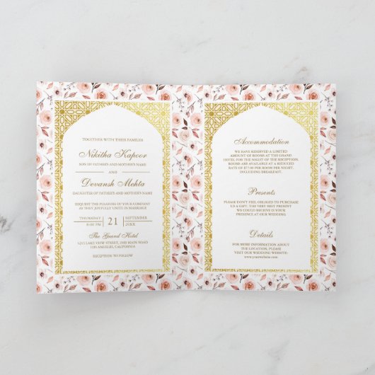 Aarde Bloemen Alles in een Gouden Indische bruilof (Binnen)