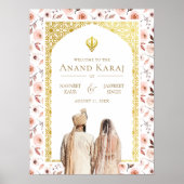 Aarde Bloemen Anand Karaj Bruiloft Welkomstbord Poster (Voorkant)
