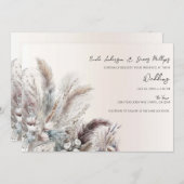 Aarde Bohemian Bloemen Veren Bruiloft Kaart (Voorkant / Achterkant)