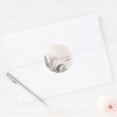 Aarde Bohemian Bloemen Veren Bruiloft Ronde Sticker (Envelop)