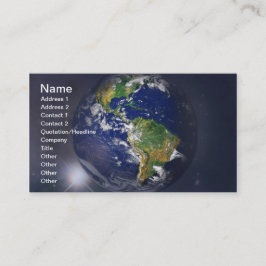 Aarde boven de zon in de ruimte visitekaartje