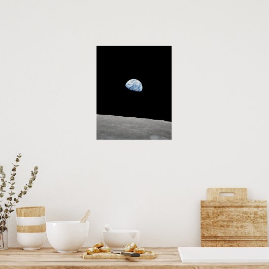 Aarde boven Moon, bekeken vanuit Apollo 8 Poster (Keuken)