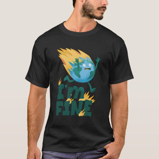 Aarde brandende vlammen t-shirt (Voorkant)