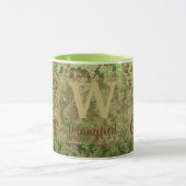 Aarde Bruin Groen Camouflage Glitter Camo Naam Mok (Midden)