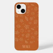 Aarde bruin vallen bladeren patroon Case-Mate iPhone case (Achterkant)