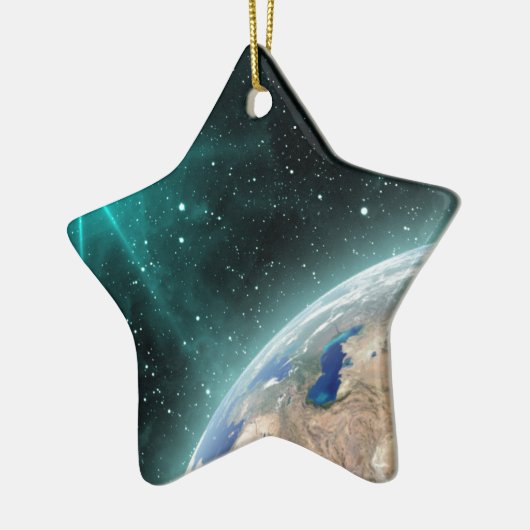 Aarde buitenruimte keramisch ornament (Links)