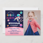 Aarde Buitenruimteastronaut Galaxy Birthday foto Kaart (Voorkant)