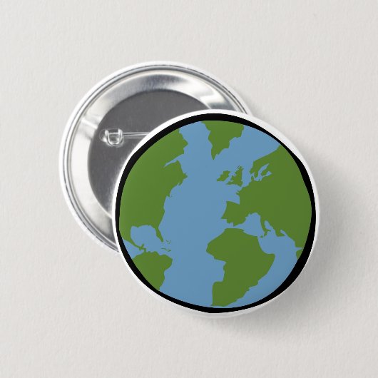 Aarde-Button Ronde Button 5,7 Cm (Voorkant /achterkant)
