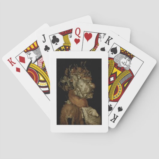 Aarde, c.1570 (olie op het paneel) pokerkaarten (Achterkant)