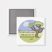 Aarde citaat door Ghandi magneet (Voorkant / Achterkant)