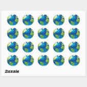 Aarde continent wereldbol stickers (Vel)