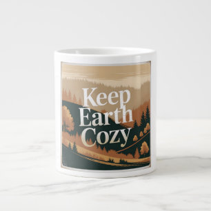 Aarde Cozy Retro Natuur Avontuur Eco Kunst Grote Koffiekop