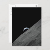 Aarde Crescent stijgt boven het oppervlak van Moon Briefkaart (Voorkant / Achterkant)