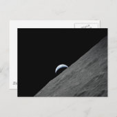 Aarde Crescent stijgt boven het oppervlak van Moon Briefkaart (Voorkant / Achterkant)