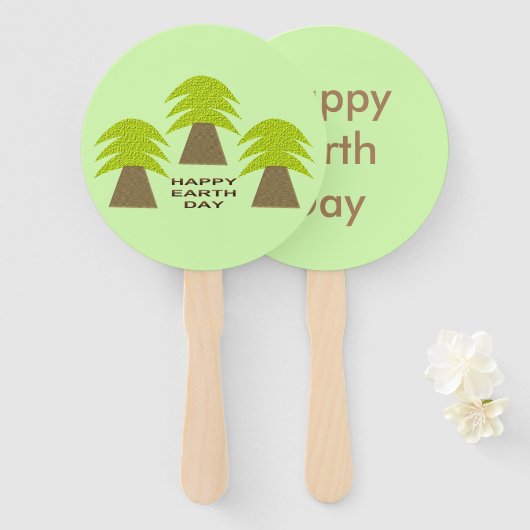 Aarde-dag bomen gepersonaliseerd handwaaier (Voorkant en achterkant)