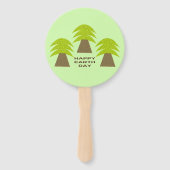 Aarde-dag bomen gepersonaliseerd handwaaier (Voorkant)
