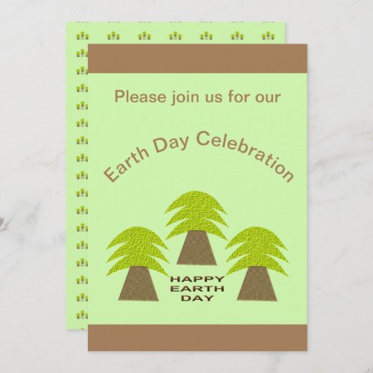 Aarde-dag bomen gepersonaliseerd kaart (Voorkant / Achterkant)