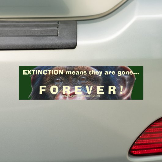 AARDE DAG CHIMPANSEE Extinction Bumpersticker II (Op auto)