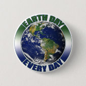 Aarde Dag Elke dag Aarde Aarde Grafisch Ronde Button 5,7 Cm (Voorkant)