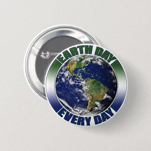 Aarde Dag Elke dag Aarde Aarde Grafisch Ronde Button 5,7 Cm (Voorkant /achterkant)