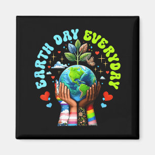 Aarde Dag Elke Dag Bescherm Onze Planeet Hart Hand Magneet