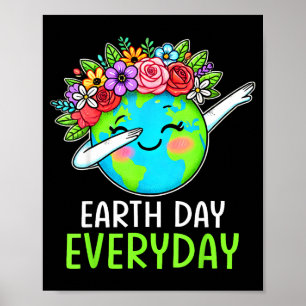 Aarde Dag Elke Dag Dabbing Aarde Bloem Schattig Aa Poster