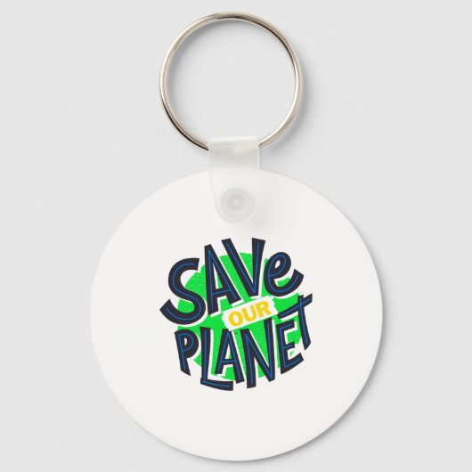Aarde Dag Elke Dag Ga Groen Ons Planeet Redden Pos Sleutelhanger (Voorkant)