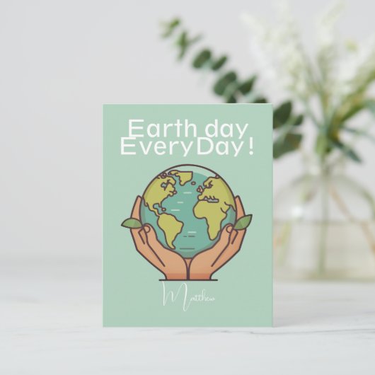 aarde dag elke dag, ga groen, Save Our Planet Briefkaart (Staand voorkant)